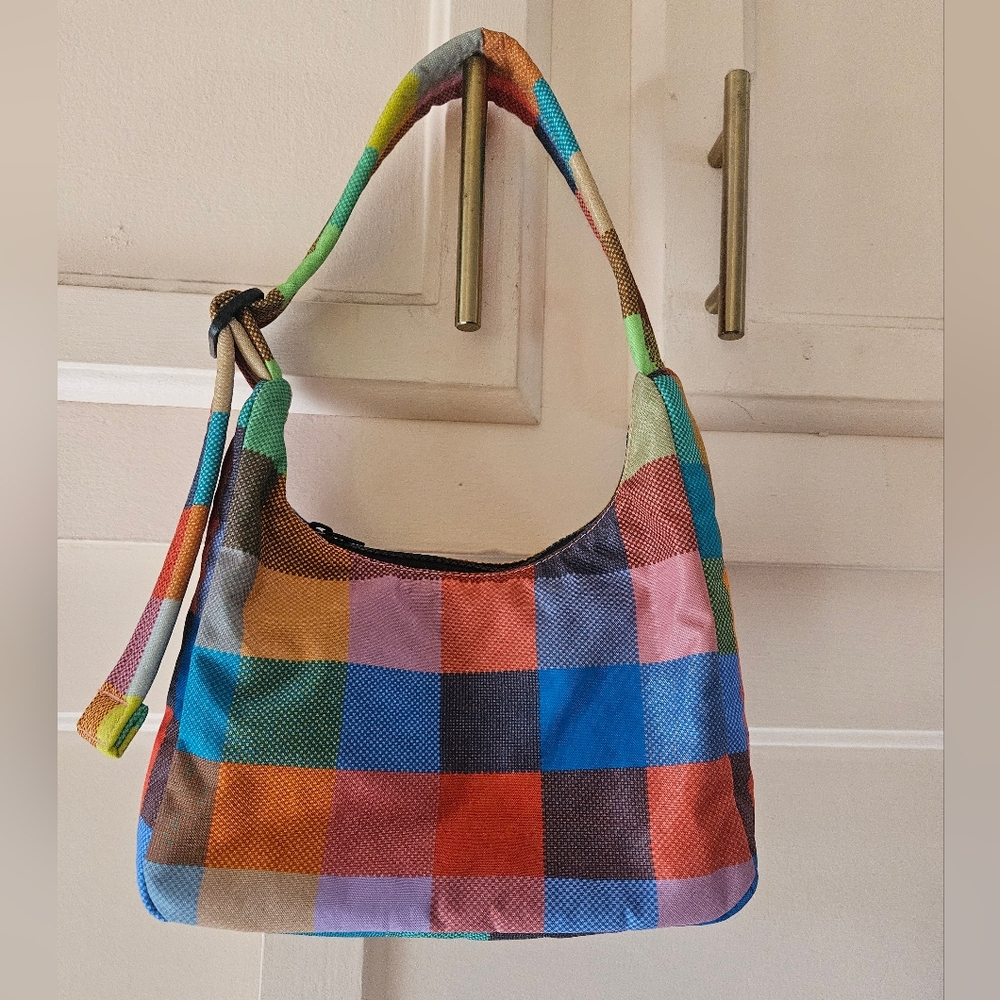 BAGGU Madres Multicolor Checkered Shoulder Bag